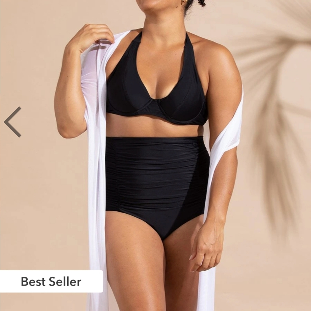 Shapermint Empetua high-waisted bikini bottom sz M
